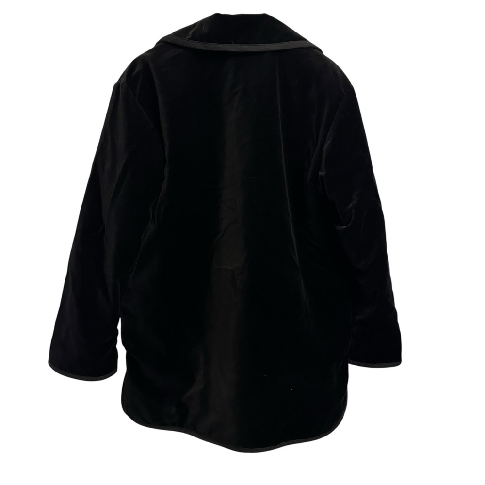 Talbots Reversible Button Down Coat Black Velvet … - image 3